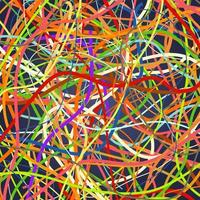 Vector background with moving colorful lines. Bright background of curves lines with a lot of colors.