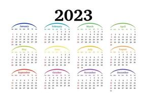 Calendar for 2023 isolated on a white background vector