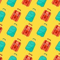 Seamless pattern with travel bag with luggage. Background with suitcase for journey trip. Vector illustration