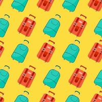 Seamless pattern with travel bag with luggage. Background with suitcase for journey trip. Vector illustration