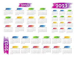 calendario para 2023 aislado en un fondo blanco vector