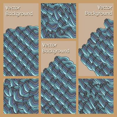 Abstract blue doodles background with ellipse