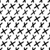 Seamless pattern with hand drawn cross symbols. Black sketch cross symbol on white background. Vector illustration