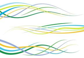 Set of abstract color curved lines. Wave design element. Vector illustration.