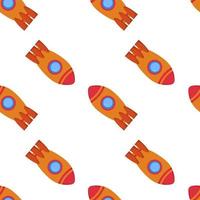 Seamless pattern with space rocket. Vector illustration.