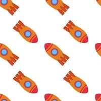 Seamless pattern with space rocket. Vector illustration.