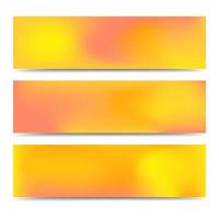 Smooth abstract blurred gradient yellow banners set. Abstract Creative multicolored background. Vector illustration