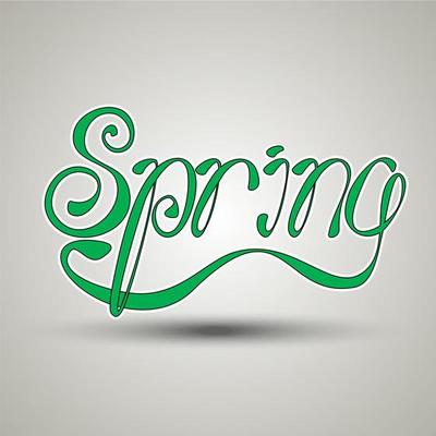 Spring vector lettering. Text vector illustration. Hand drawn inspirational quote.