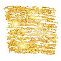 Golden Paint Glittering backdrop on a white background. Background with gold sparkles and glitter effect. Empty space for your text. Vector illustration