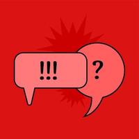 Communication speech bubbles on red background. Vector illustration