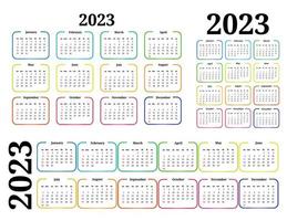 calendario para 2023 aislado en un fondo blanco vector