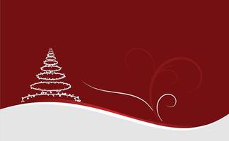 red christmas background with floral elements vector