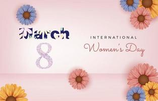 Happy womens day butterfly flower eight march vector