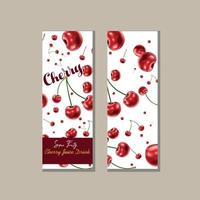 cherry juice box design vector