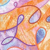 fondo vectorial multicolor desordenado con textura grunge de trazo de pincel aislado con decoración de líneas. vector de plantilla de papel tapiz decorativo con colores naranja y púrpura.