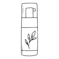 Natural cosmetic. Lotion jar. Vector illustration. doodle style.