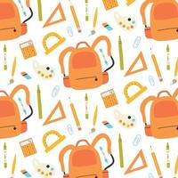 School seamless pattern. Pattern with school items. vector illustration. Flat hand drawn style. back to school. end of school.