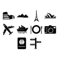 conjunto de iconos de viajes mundiales vector