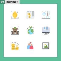 9 iconos creativos signos y símbolos modernos de elementos de diseño vectorial editables para el hogar de propiedades bajas de la tierra global vector
