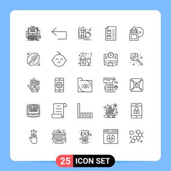 Modern Set of 25 Lines and symbols such as list delivery reply check library Editable Vector Design Elements