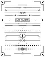 Set of Retro Decorative Page Dividers and Design Elements. vector