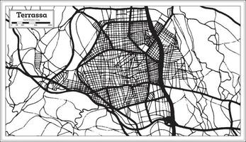 Terrassa Spain City Map in Retro Style. Outline Map. vector