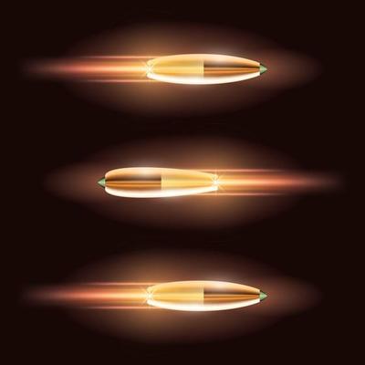 Flying Bullet Set with a Fiery Trace.