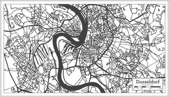 mapa de la ciudad de dusseldorf alemania en estilo retro. esquema del mapa. vector