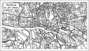 mapa de la ciudad de hamburgo, alemania, en estilo retro. esquema del mapa. vector