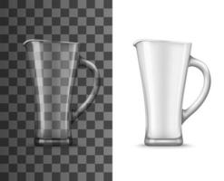 Glass pitcher realistic mockup of drink conteiner vector