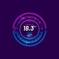 dial de control del termostato doméstico o del termómetro inteligente vector