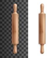 Rolling pin or dough roller realistic mockup vector