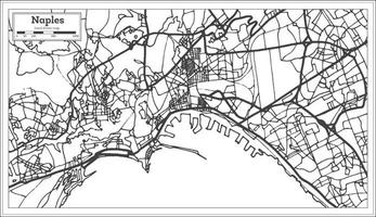 mapa de la ciudad de nápoles italia en estilo retro. esquema del mapa. vector