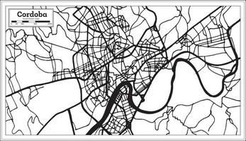 mapa de la ciudad de córdoba españa en estilo retro. esquema del mapa. vector