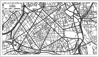 mapa de la ciudad de lille francia en estilo retro. esquema del mapa. vector