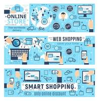 Web shopping e-commerce infographics, vector