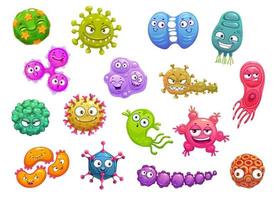 Virus, bacteria, germ, microbe cartoon characters