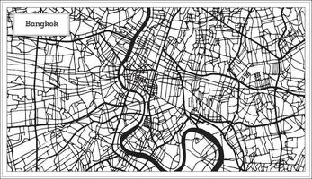 Bangkok Thailand City Map in Black and White Color.