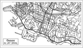 Genoa Italy City Map in Retro Style. Outline Map. vector