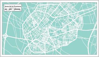 Jerez de la Frontera Spain City Map in Retro Style. Outline Map. vector