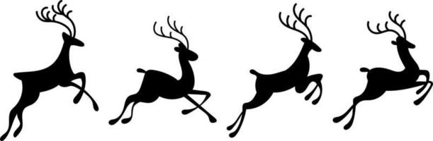 Deer silhouette set. Isolated on white background. vector