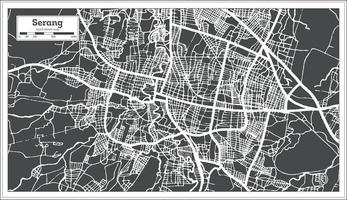 mapa de la ciudad de serang indonesia en estilo retro. esquema del mapa. vector