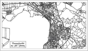 Thessaloniki Greece City Map in Retro Style. Outline Map. vector