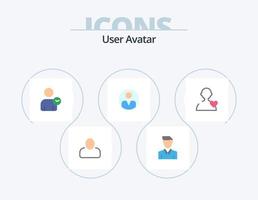 paquete de iconos planos de usuario 5 diseño de iconos. amar. usuario. hombre. perfil. personal vector