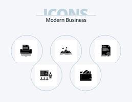 Modern Business Glyph Icon Pack 5 Icon Design. information. data. cash. confidential. money vector