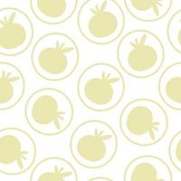 Fruit seamless pattern with yellow apple icons in a circle on a light background in vector. For design on apple products vector