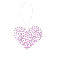 Pink pendant on a string of many small hearts in the shape of a heart vector