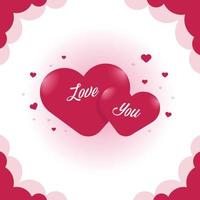 Happy Valentine's Day, With the Theme of a Heart Symbol with the Words, Love You. vector