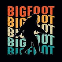 Vintage, Retro Background Bigfoot T shirt design vector