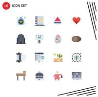 Modern Set of 16 Flat Colors and symbols such as business wrapper eject like heart Editable Pack of Creative Vector Design Elements